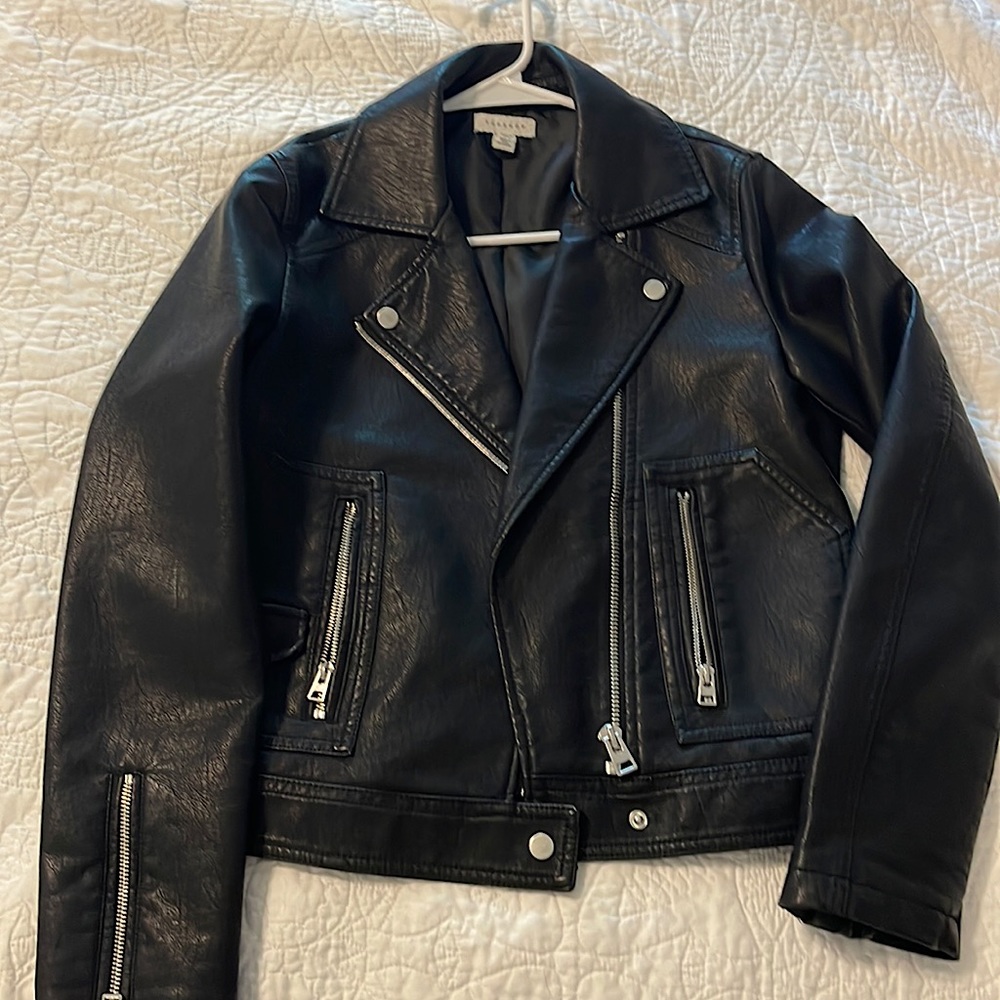 TOPSHOP black leather jacket US SIZE 6